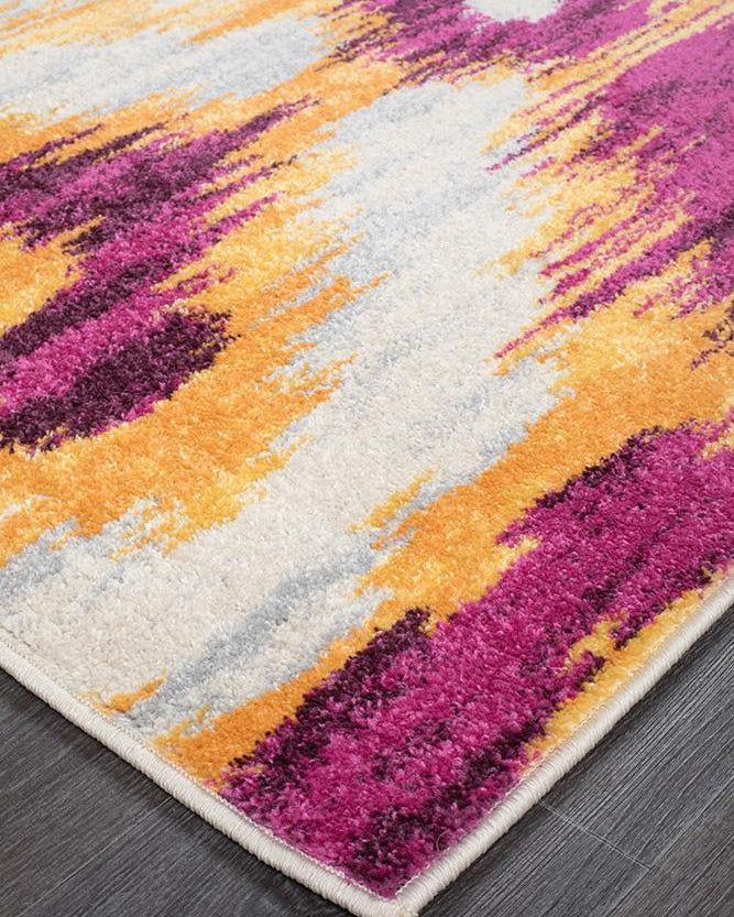 Dimensions Divinity Burst Aubergine Modern Rug