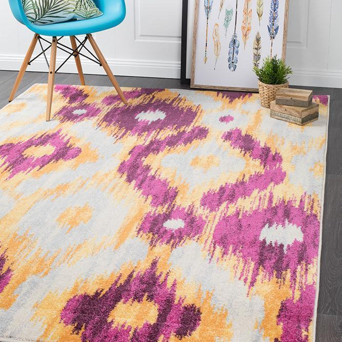Dimensions Divinity Burst Aubergine Modern Rug