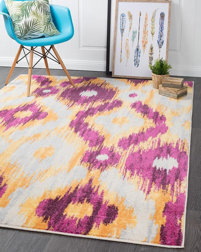Dimensions Divinity Burst Aubergine Modern Rug