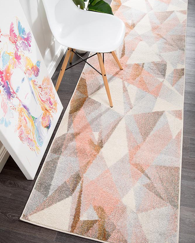 Dimensions Divinity Shatter Blush Modern Runner Rug