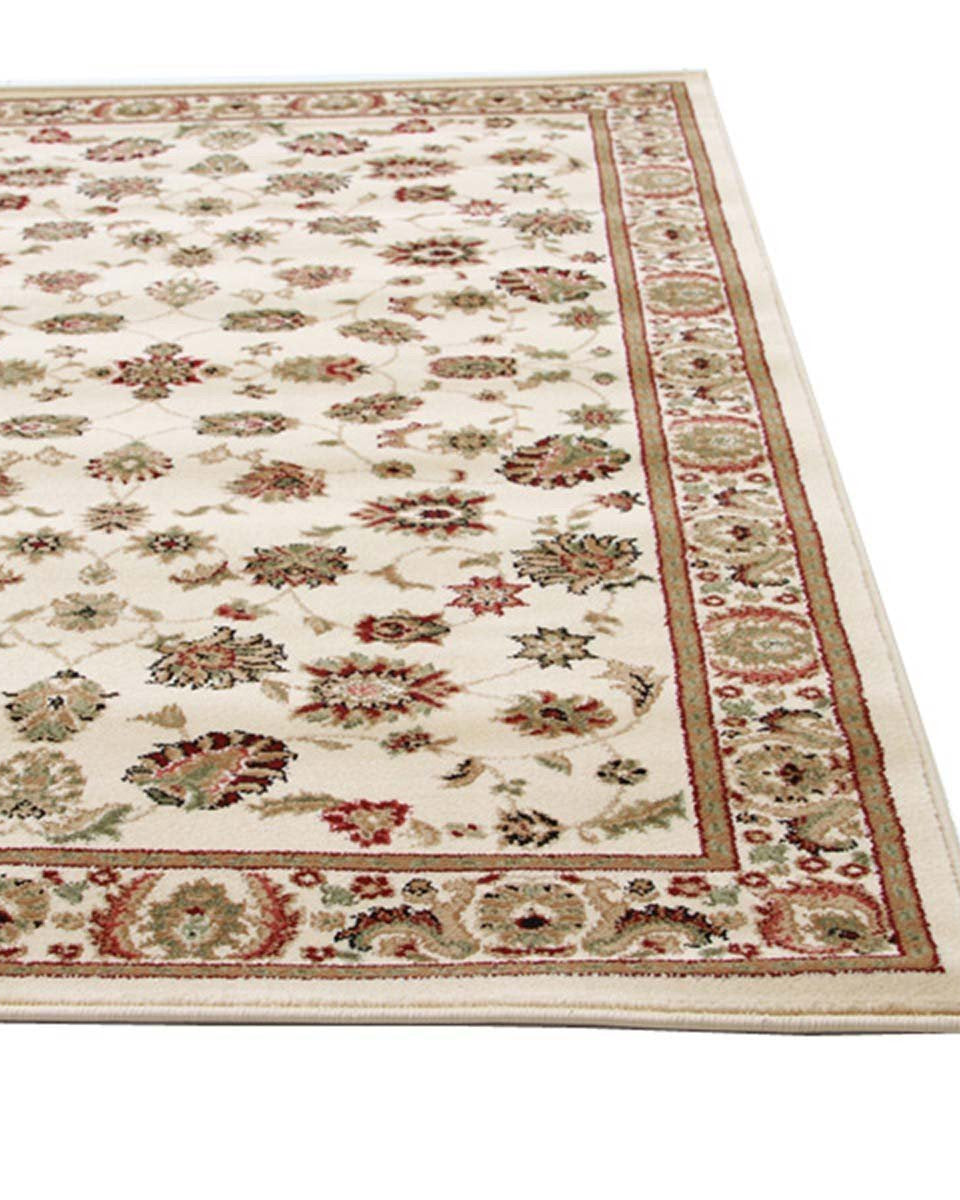 Istanbul Collection Traditional Floral Pattern Ivory Rug