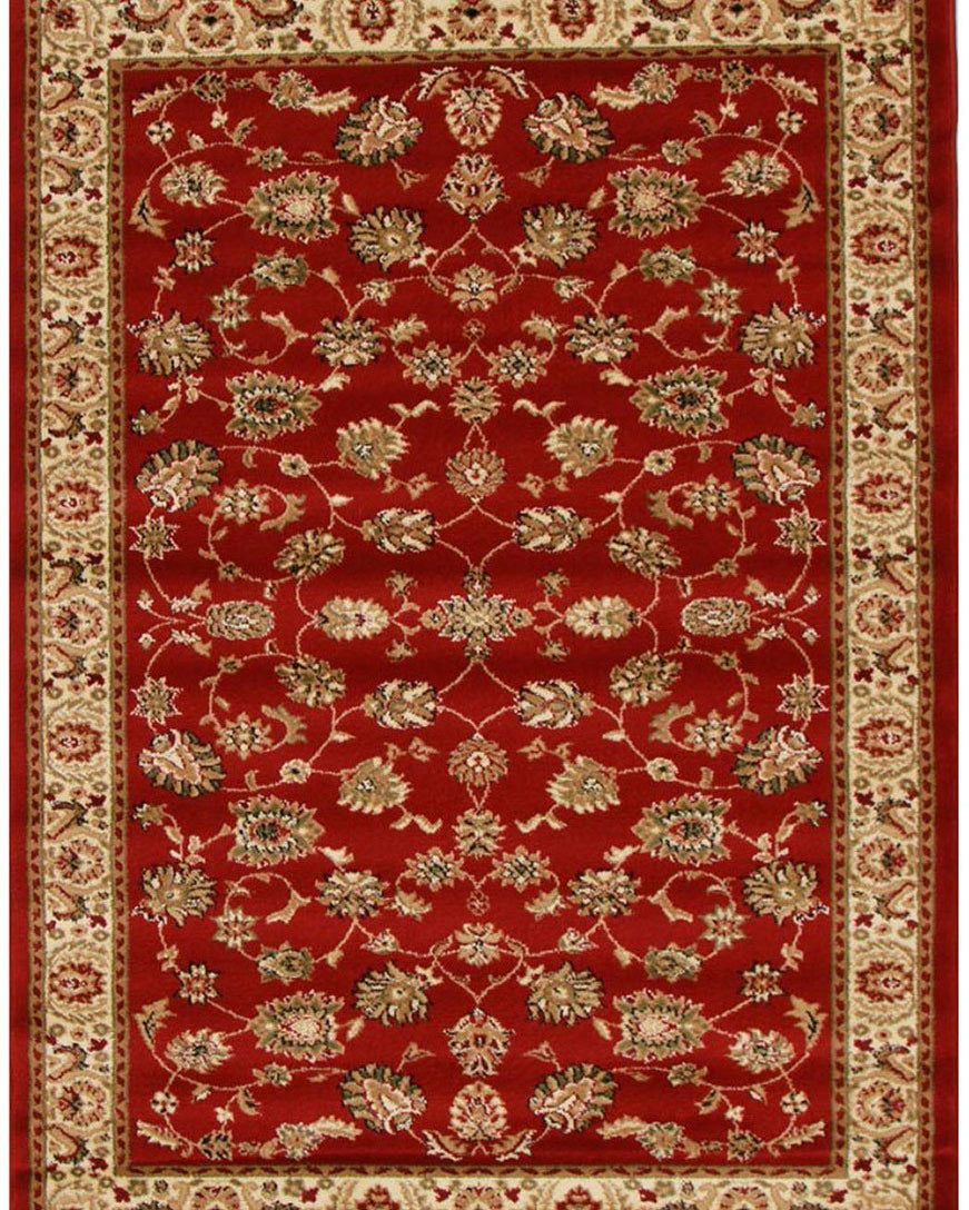 Istanbul Collection Traditional Floral Pattern Red Rug