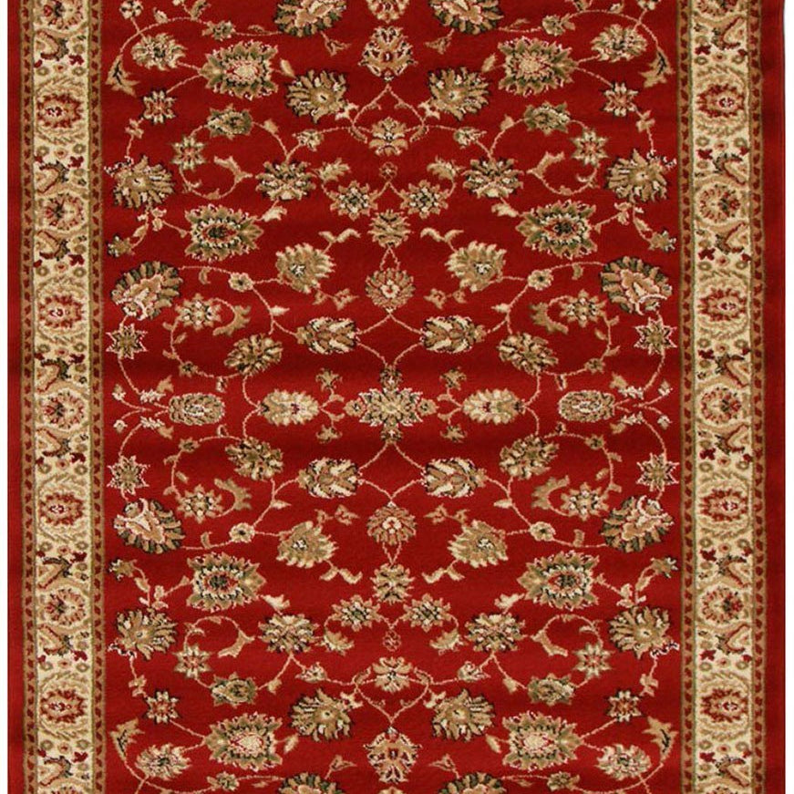 Istanbul Collection Traditional Floral Pattern Red Rug