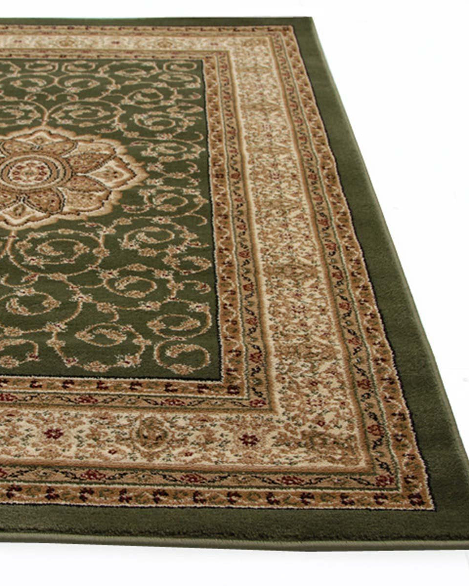 Istanbul Collection Medallion Classic Pattern Green Rug