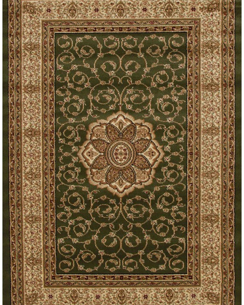 Istanbul Collection Medallion Classic Pattern Green Rug
