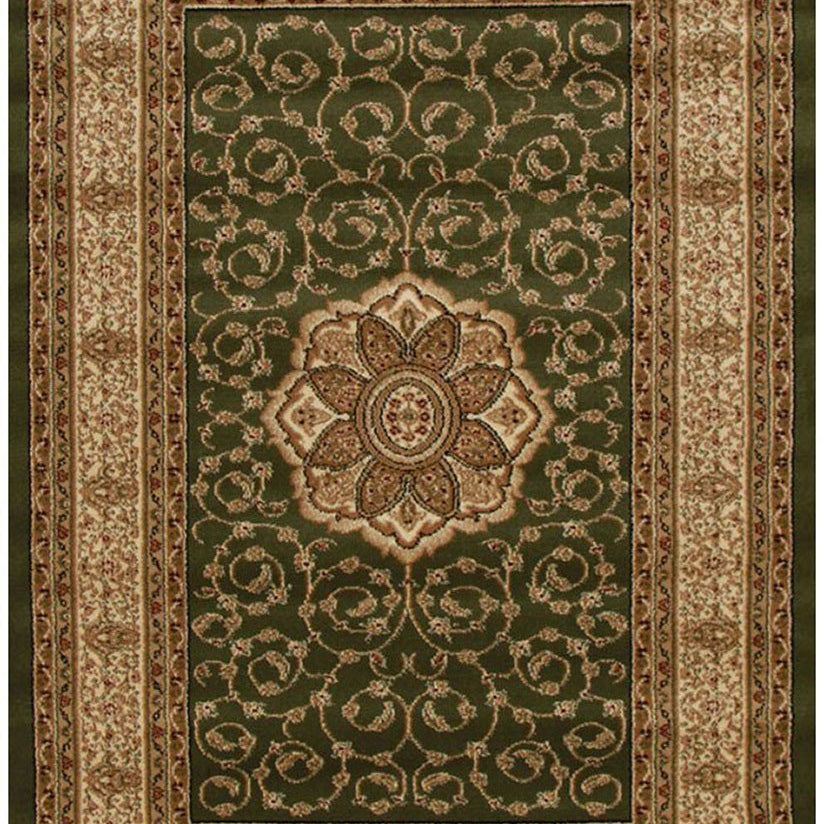 Istanbul Collection Medallion Classic Pattern Green Rug