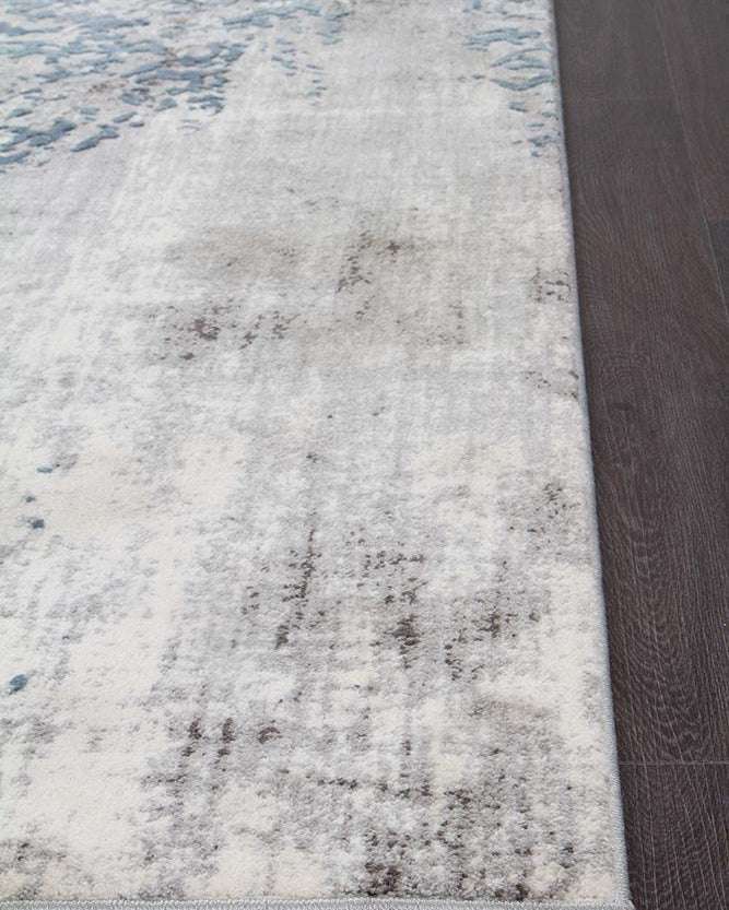 Kendra Casper Distressed Modern Rug Blue Grey White