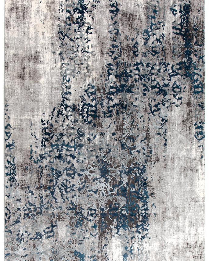 Kendra Casper Distressed Modern Rug Blue Grey White