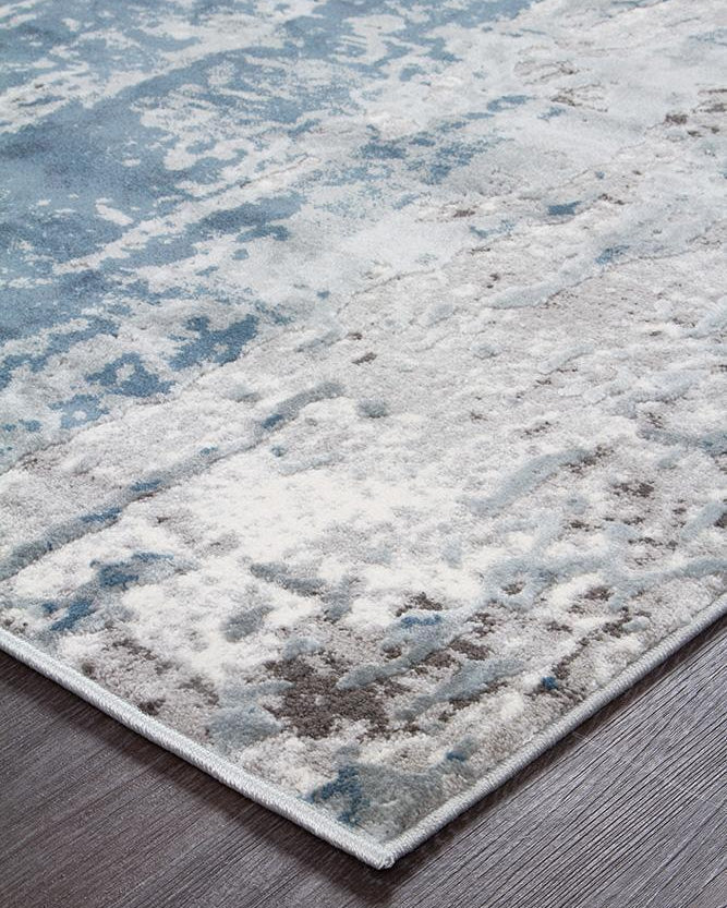 Kendra Roxana Distressed Timeless Rug Blue Grey White