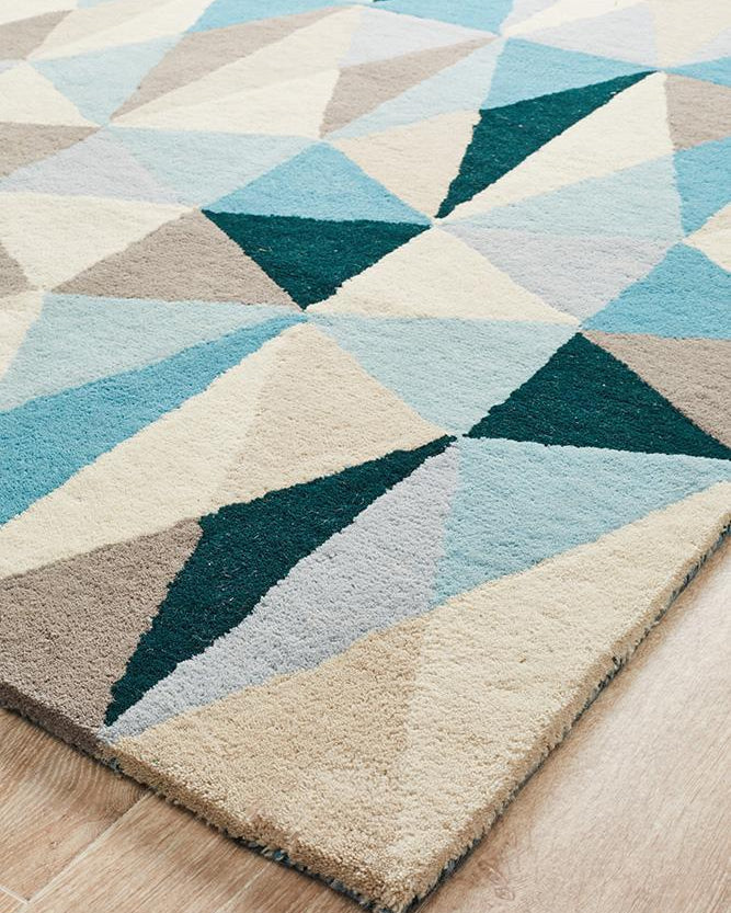 Matrix Pure Wool Turquoise Rug