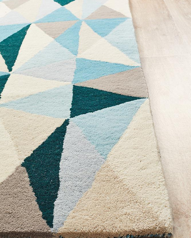 Matrix Pure Wool Turquoise Rug