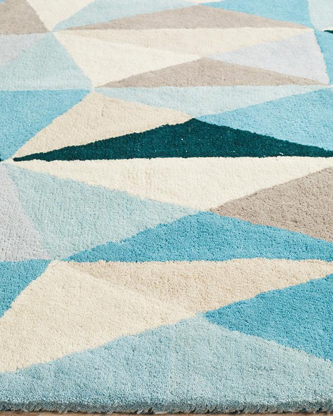 Matrix Pure Wool Turquoise Rug