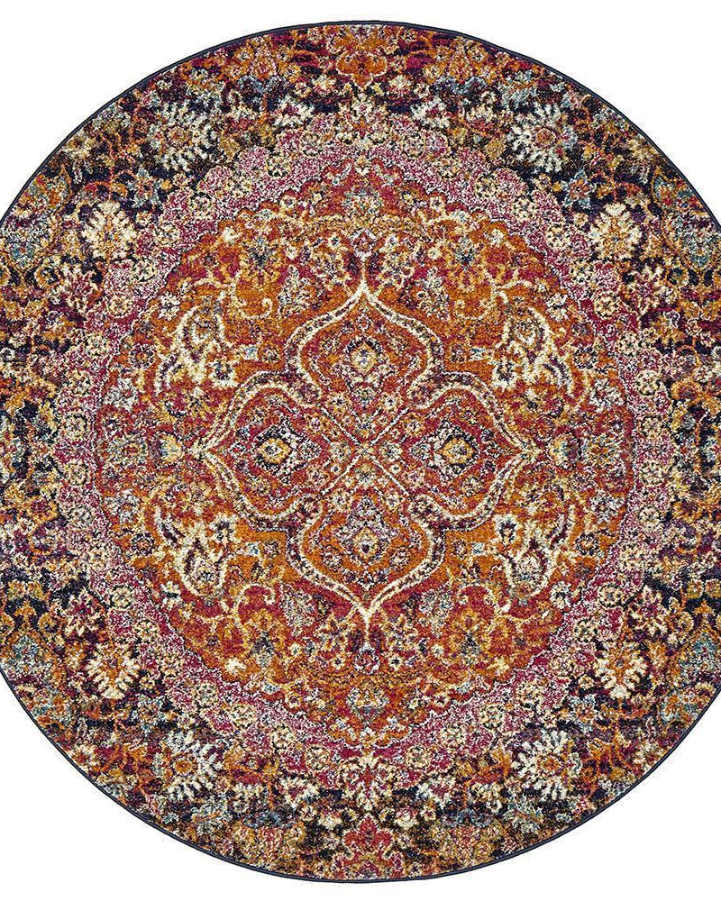 Museum Preston Multi Coloured Round Rug