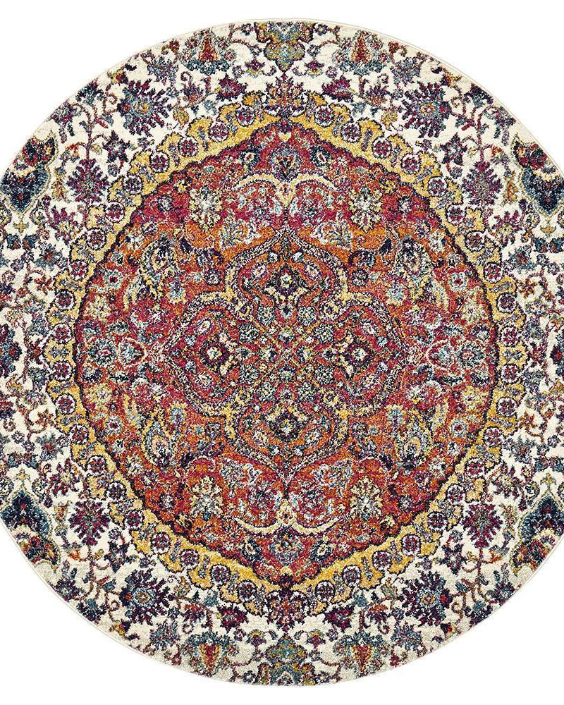 Museum Shelly Rust Round Rug