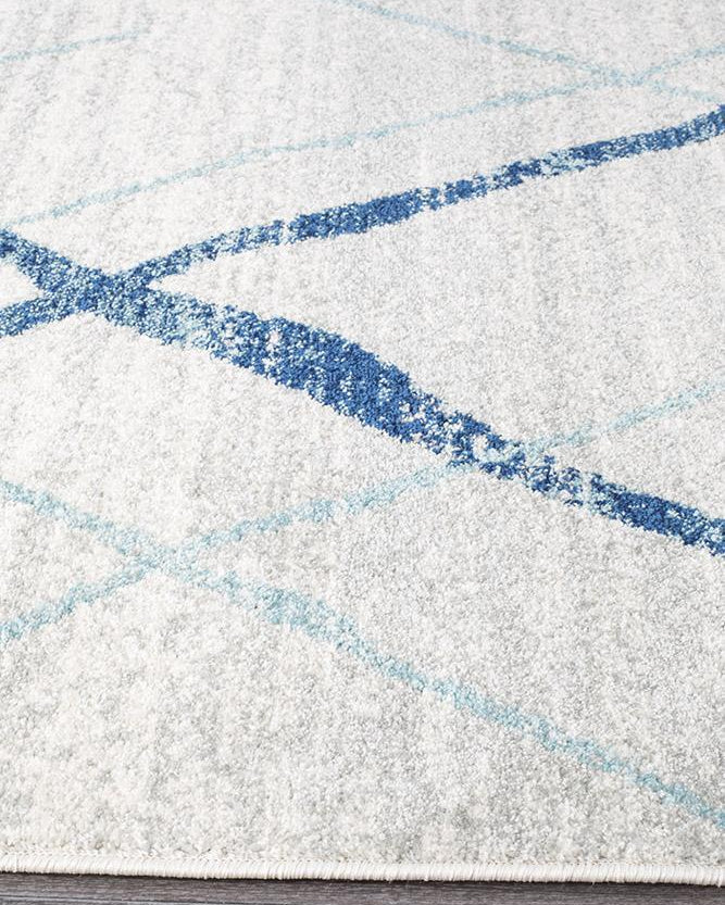 Oasis Noah White Blue Contemporary Rug
