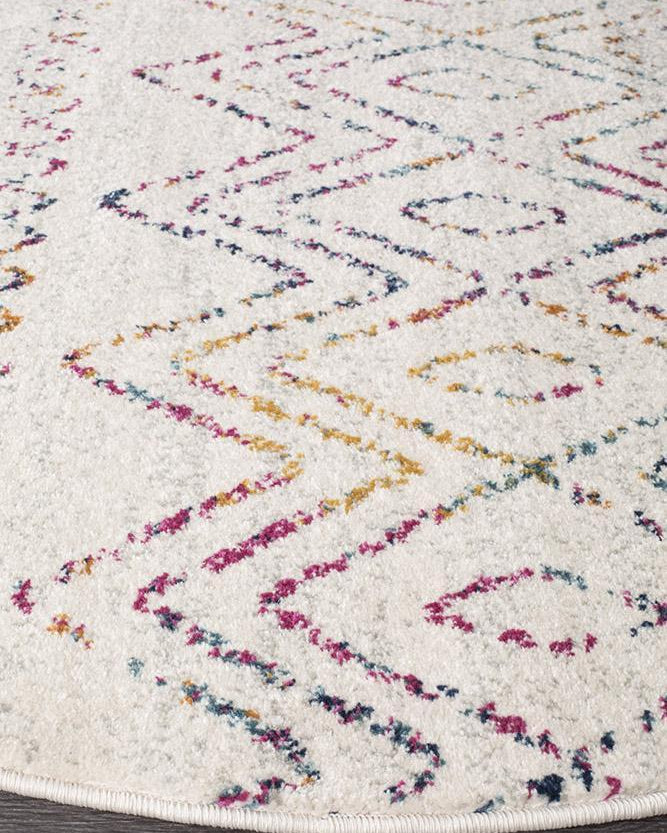 Oasis Nadia Multi Rustic Tribal Round Rug