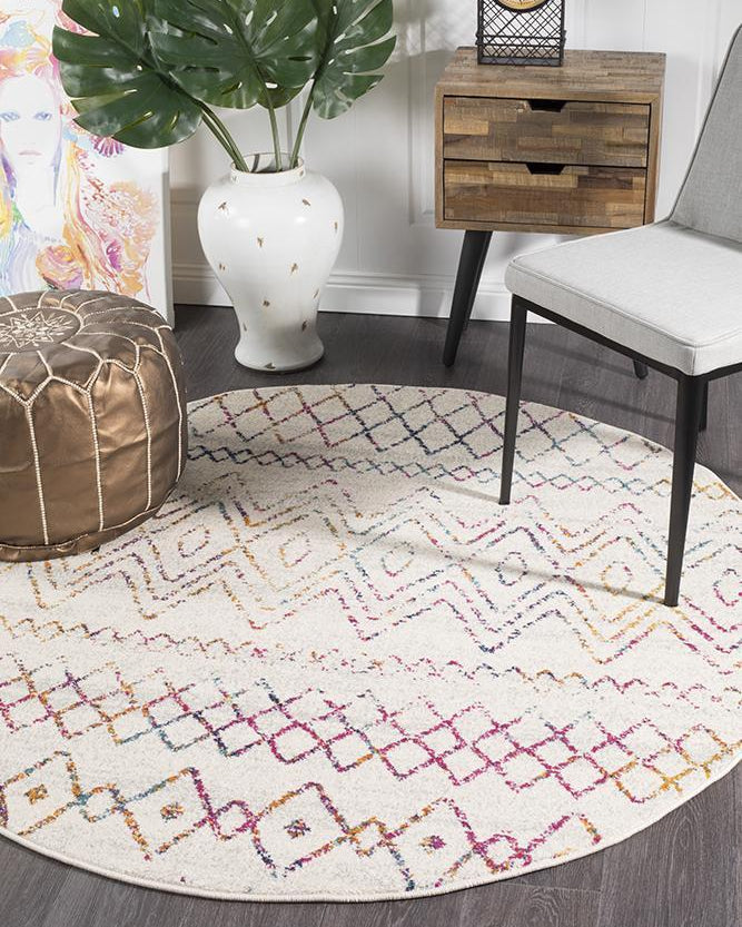 Oasis Nadia Multi Rustic Tribal Round Rug