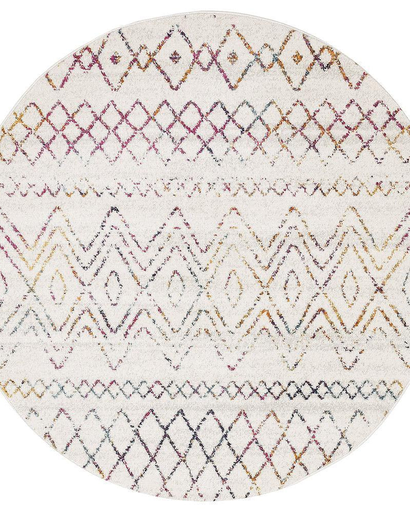 Oasis Nadia Multi Rustic Tribal Round Rug
