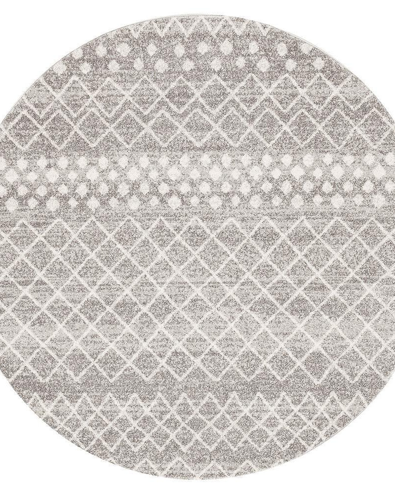 Oasis Selma Silver Tribal Round Rug