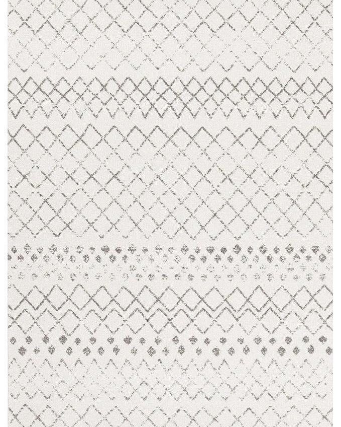 Oasis Selma White Grey Tribal Rug