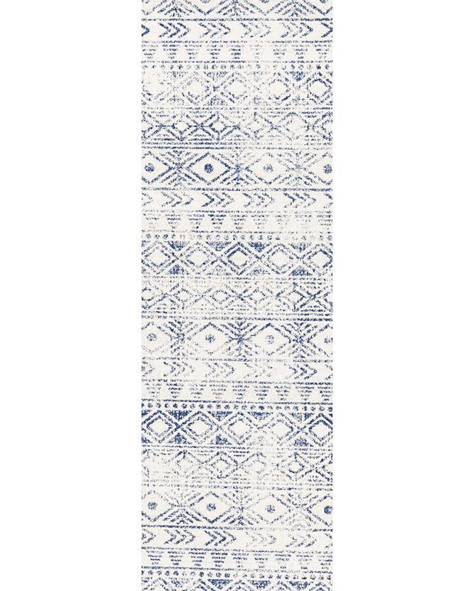 Oasis Ismail White Blue Rustic Rug