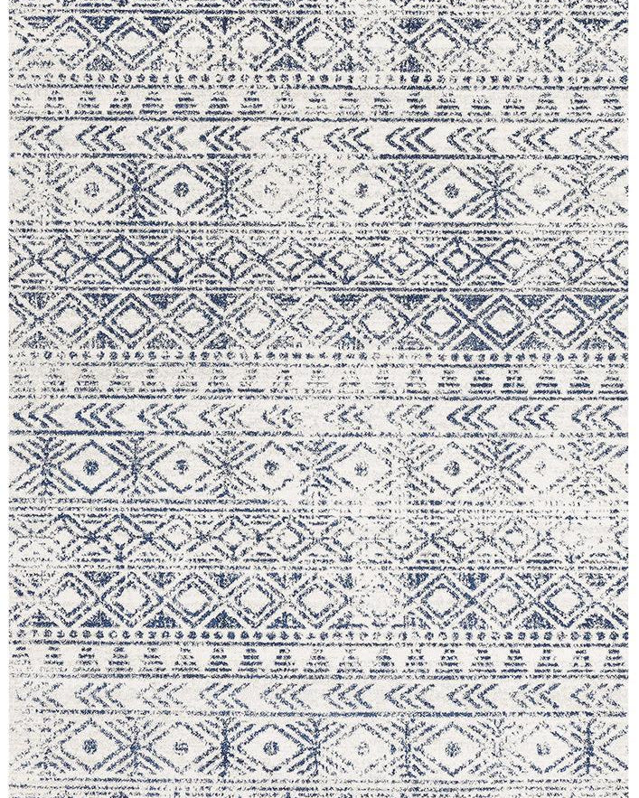 Oasis Ismail White Blue Rustic Rug