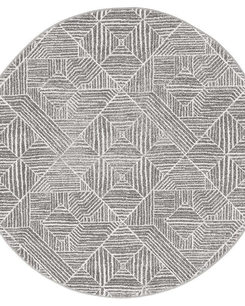 Oasis Kenza Contemporary Silver Round Rug