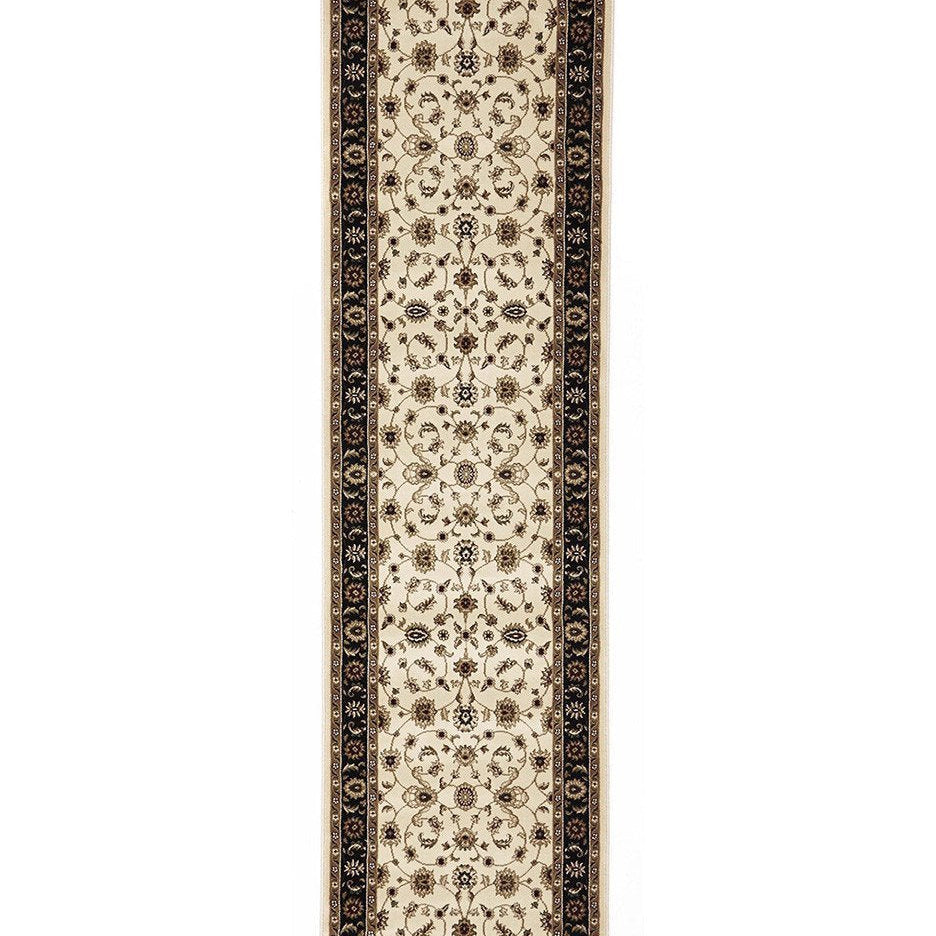 Sydney Classic Runner Ivory With Black Border Runner Rug