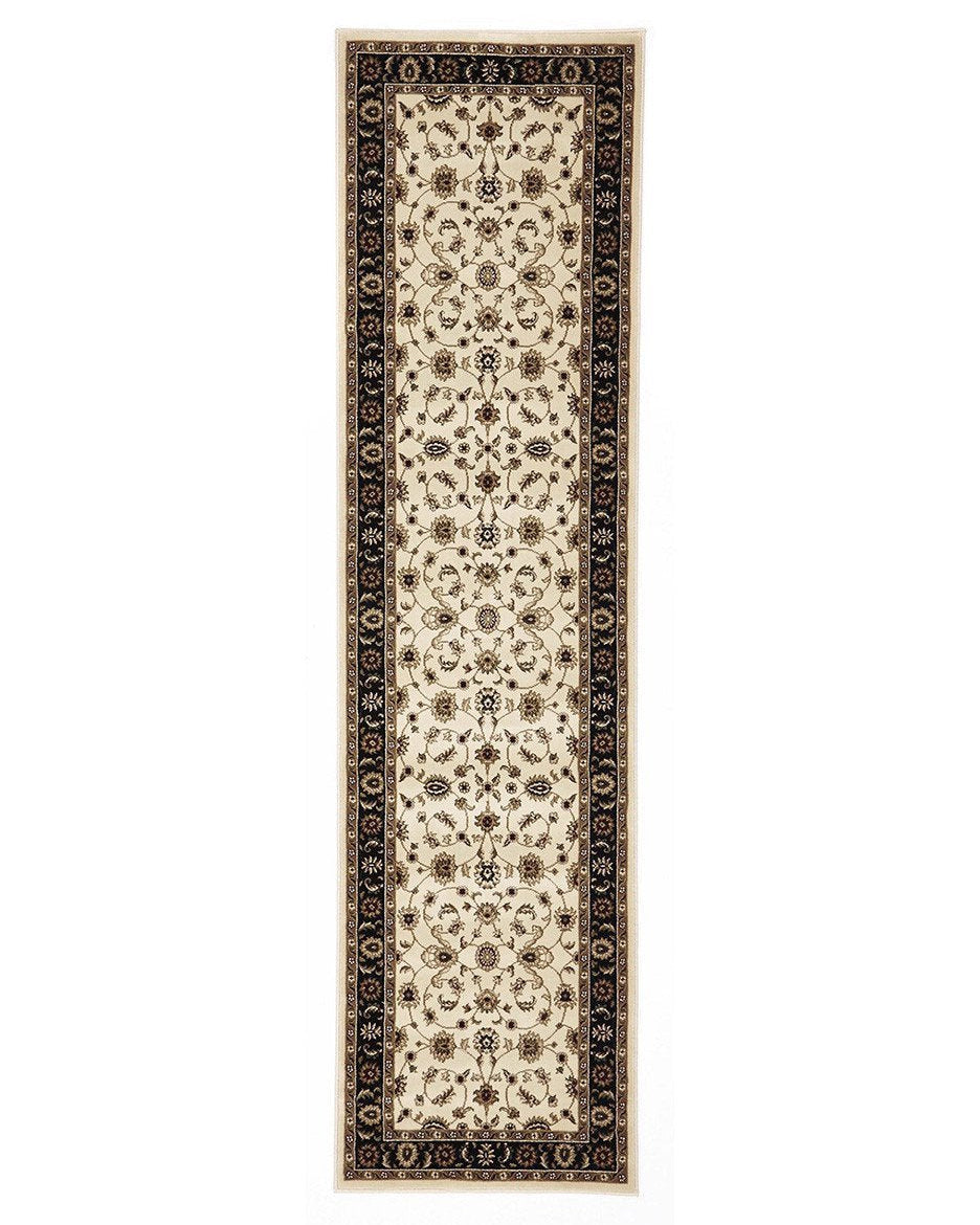 Sydney Collection Classic Rug Ivory With Black Border