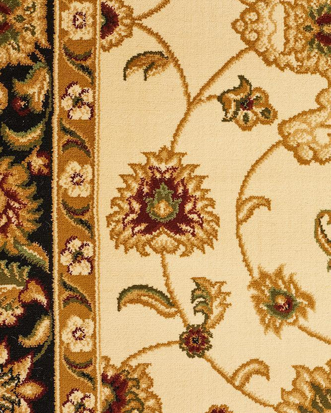 Sydney Collection Classic Rug Ivory With Black Border