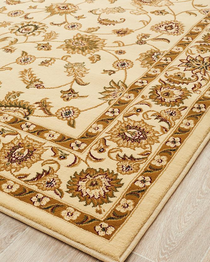 Sydney Collection Classic Rug Ivory With Ivory Border