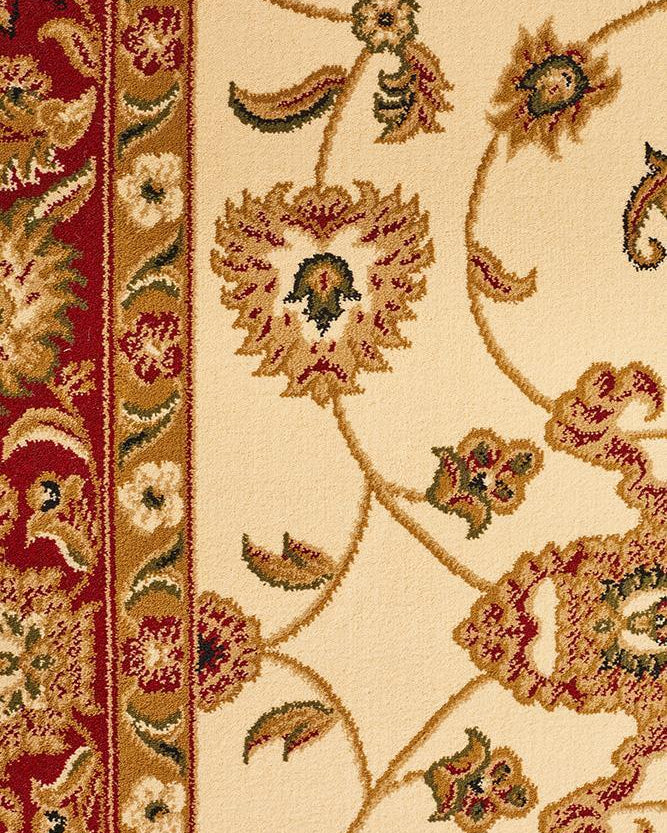 Sydney Collection Classic Rug Ivory With Red Border