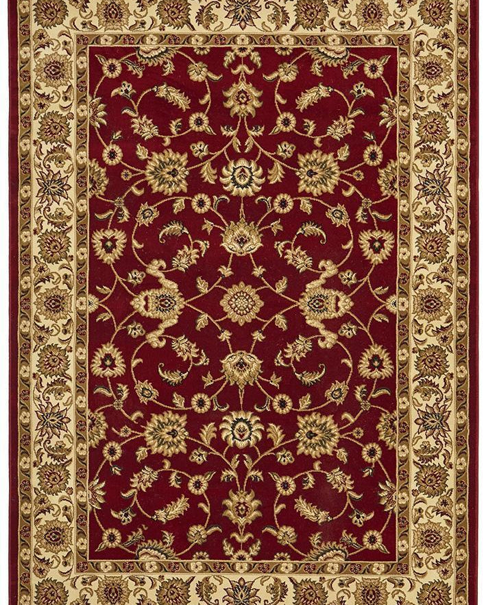 Sydney Collection Classic Rug Red With Ivory Border
