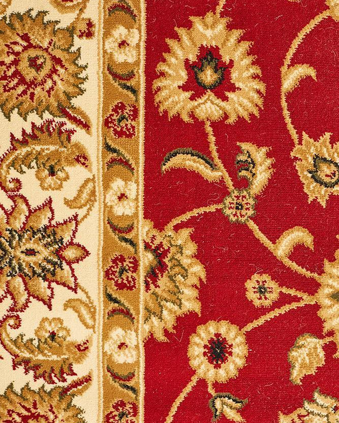 Sydney Collection Classic Rug Red With Ivory Border