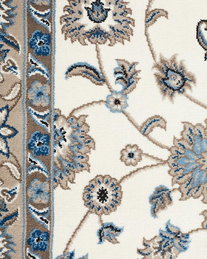 Sydney Collection Classic Rug White With Beige Border