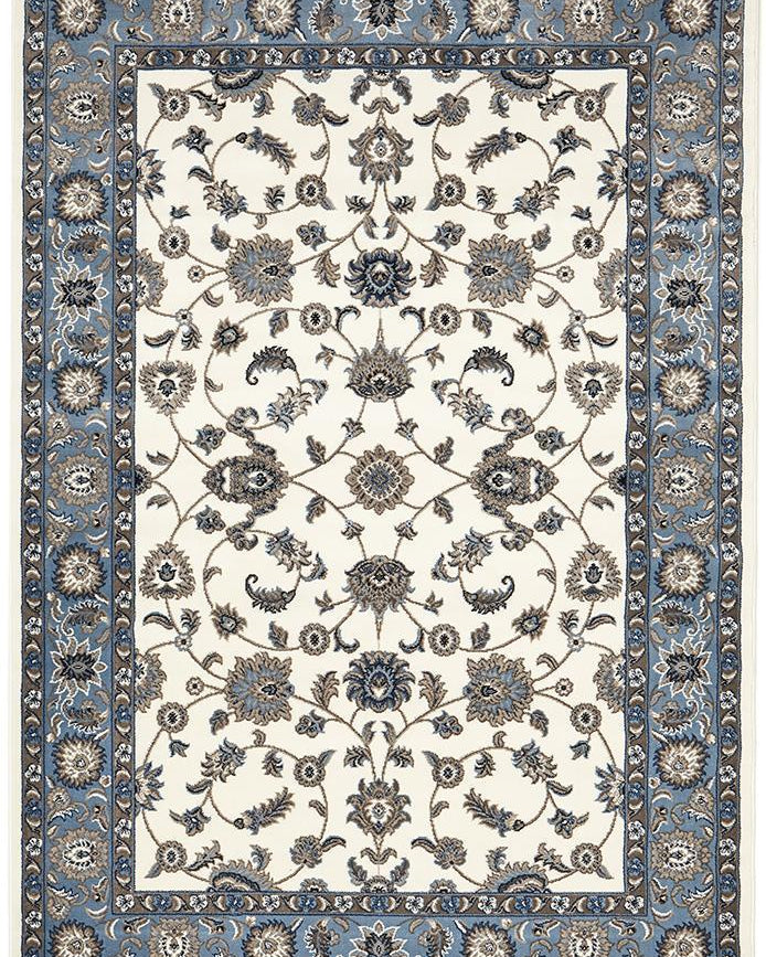 Sydney Collection Classic Rug White With Blue Border