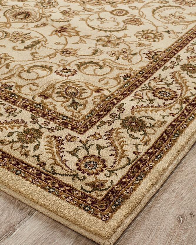 Sydney Collection Medallion Rug Ivory With Ivory Border