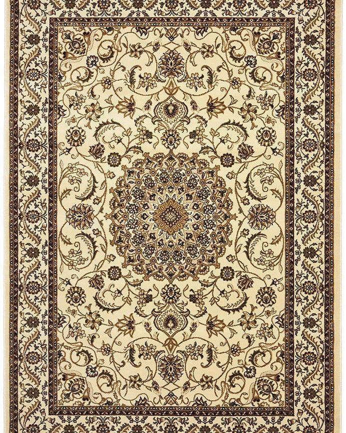 Sydney Collection Medallion Rug Ivory With Ivory Border