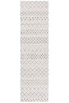 Oasis Selma White Grey Tribal Runner Rug