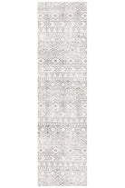 Oasis Ismail White Grey Rustic Runner Rug