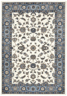 Sydney Collection Classic Rug White With Blue Border